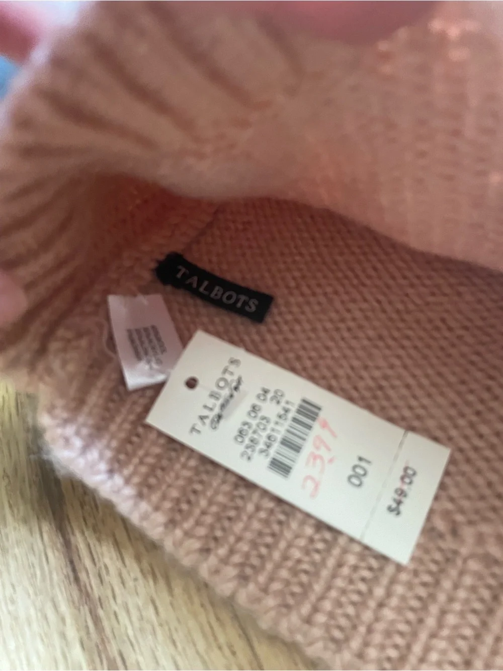 NWT Beaded Peach Scarf and Hat